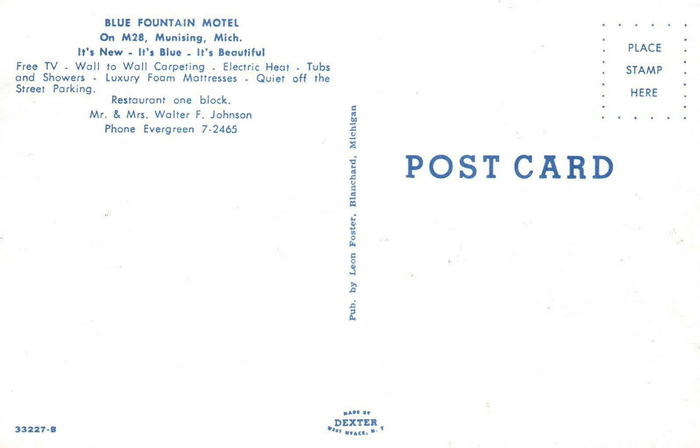 Blue Fountain Motel - Old Postcard